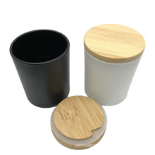 Bamboo Wood Lid For White porcelain Candle Jar